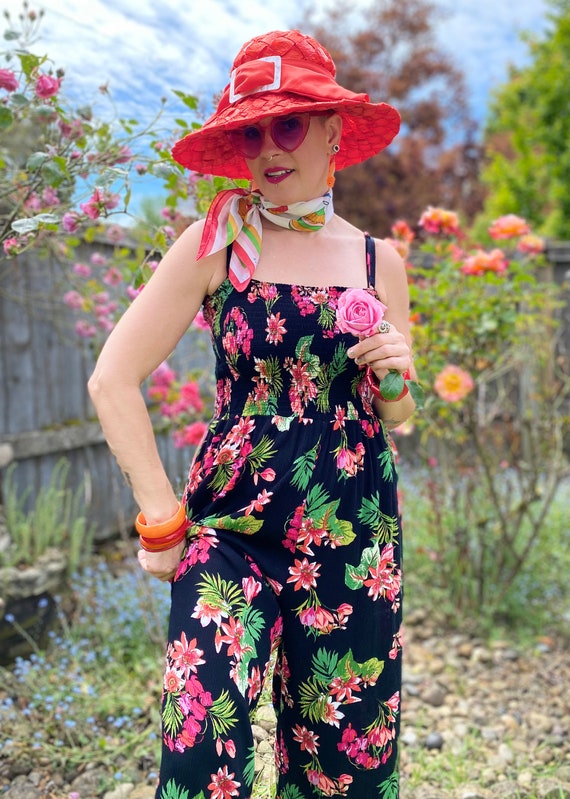 Plus Size Floral Jumpsuit