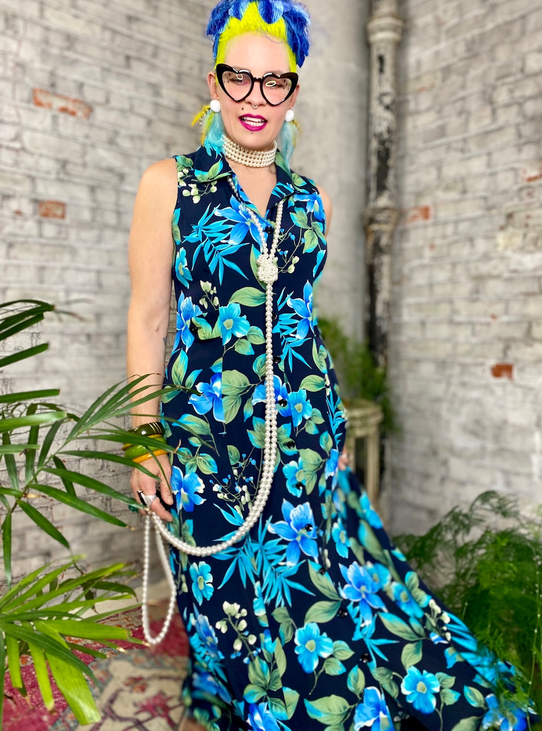 Turquoise Floral Dress Set