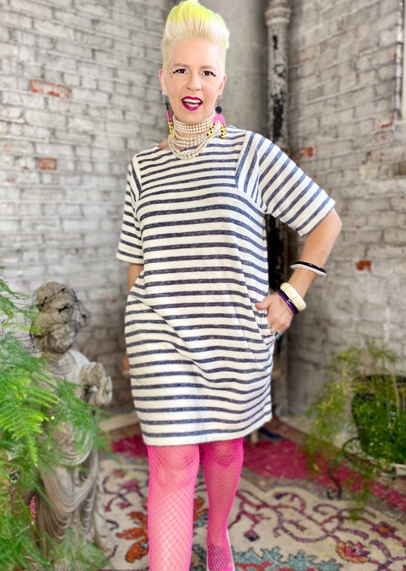 Striped Shirt Dress with Pockets - image 3