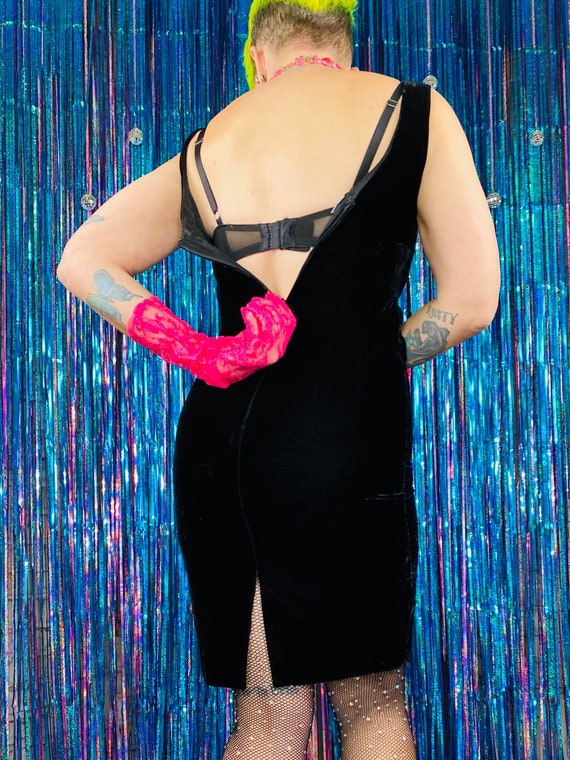 Vintage Crushed Velvet Dress Holiday Party - image 2