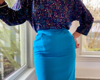 Vintage Purple Paisley Blouse