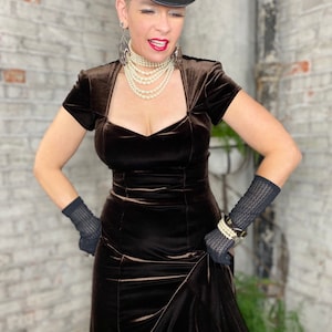 Vintage Crushed Velvet Dress Holiday Party