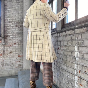 Vintage Italian Wool Checkered Coat image 3