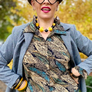 Vintage Petite Blouse with Center Back Slit