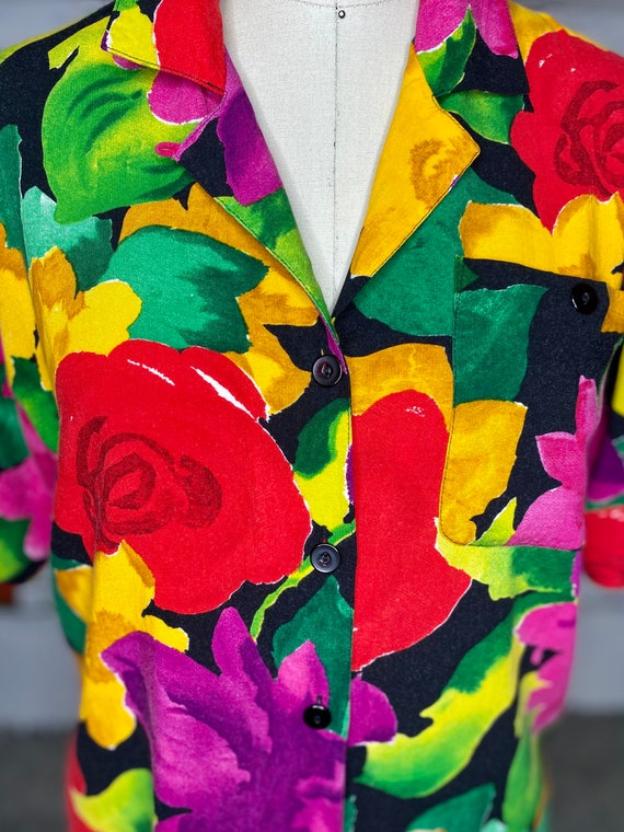 1980’s Flower Blouse - image 3