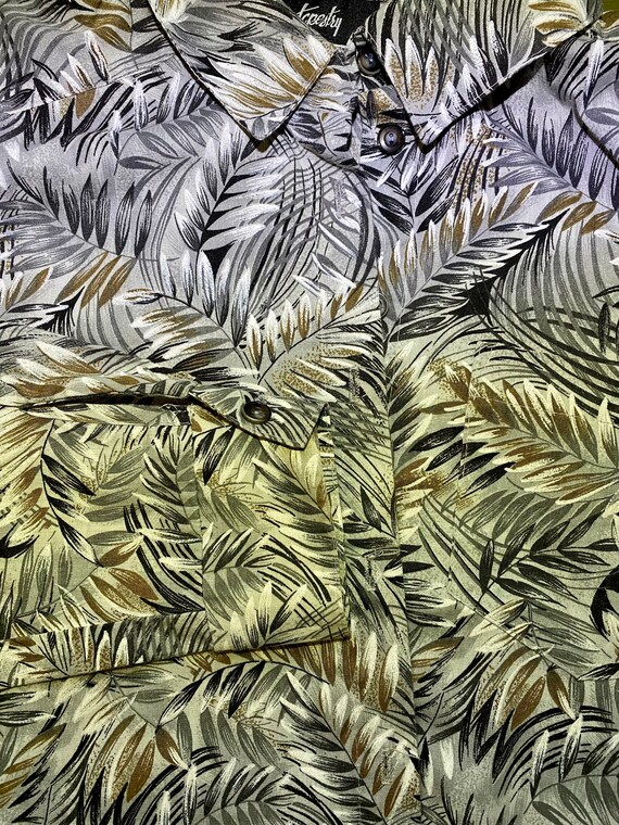 Vintage Plus Size Leaf Print Button Up - image 5