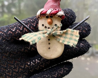 Christmas Snowman Brooch Holiday Fashion