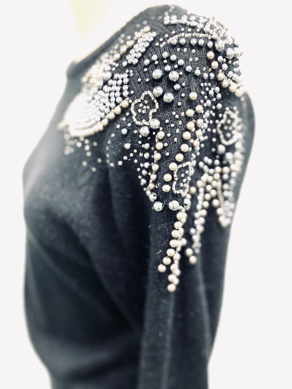 1980's Sweater Dress, Beaded Sweater Dress