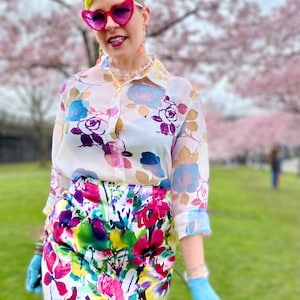 Spring Burnout Floral Blouse