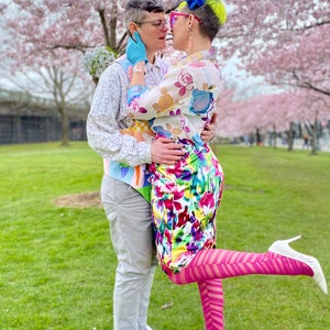 Spring Silk Floral Skirt