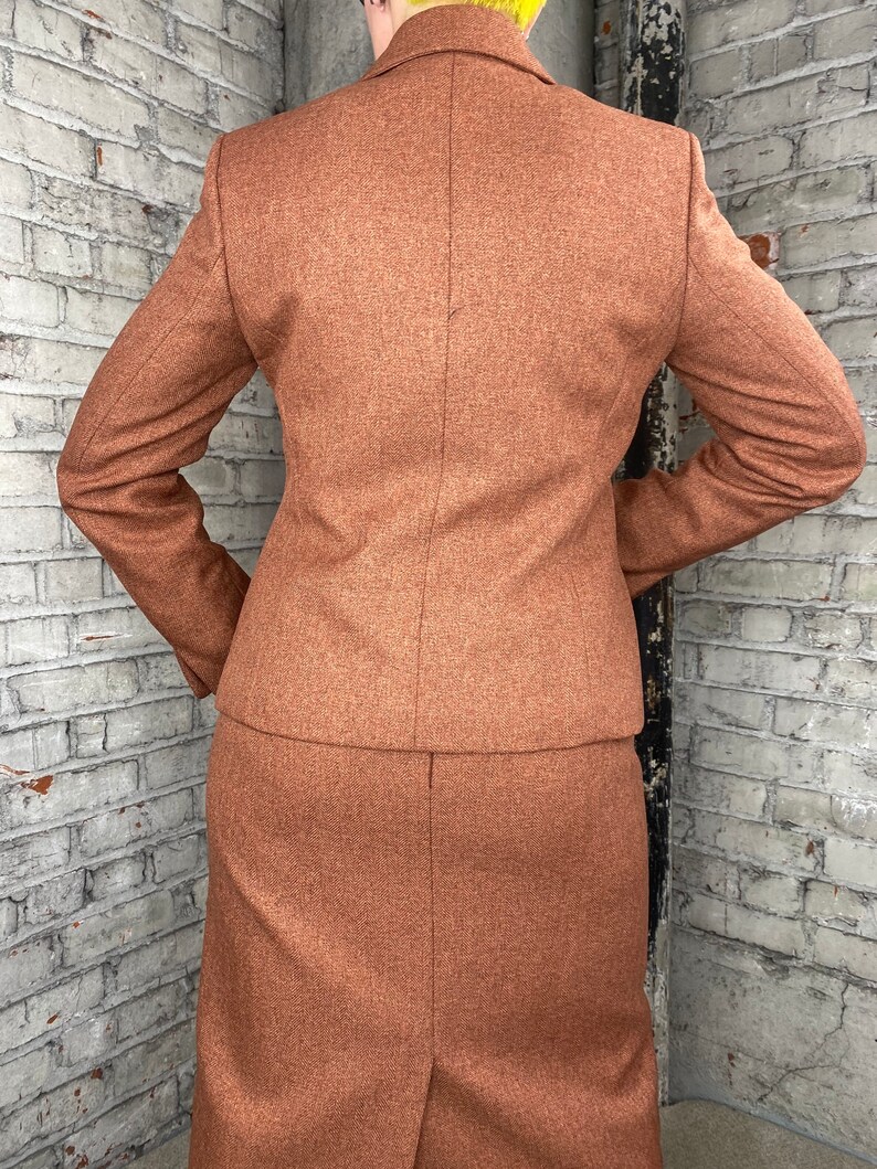 Vintage Burnt Orange Blazer and Skirt Set image 6