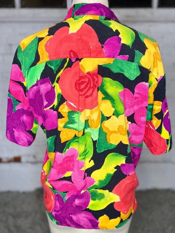 1980’s Flower Blouse - image 6