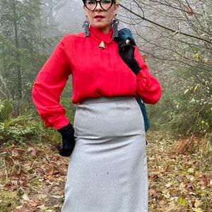 Vintage Gray Wool Skirt