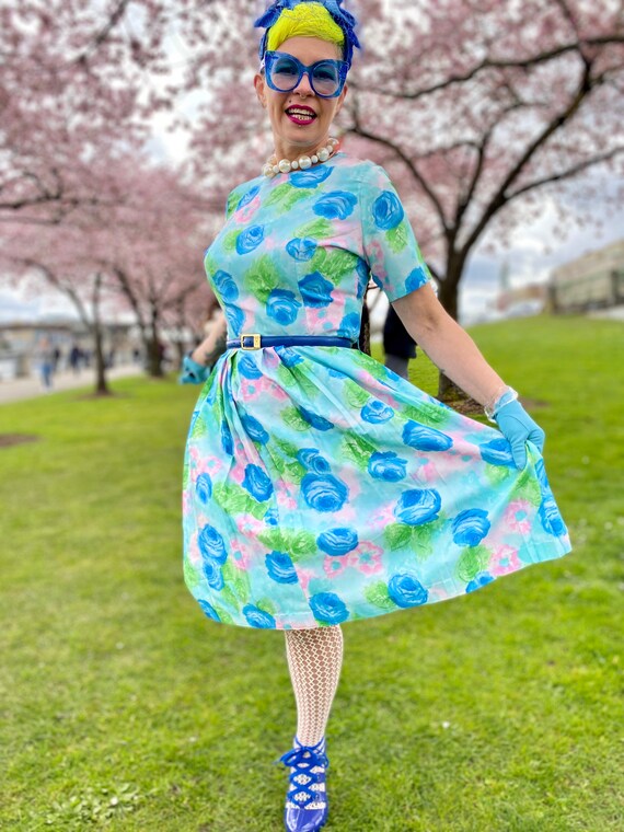 Vintage Pastel Flower Dress - image 2
