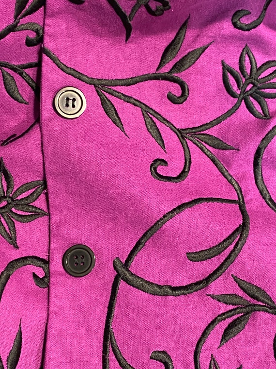 Vintage Embroidered Purple Linen Blazer - image 5