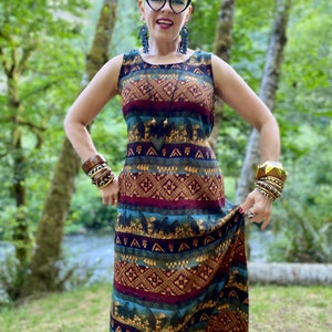 Vintage Zebra Print Dress with Removable Necklace