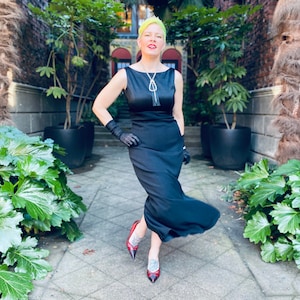 Vintage Satin Christmas Dress Holiday Party