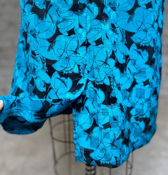 Vintage Turquoise Flower Dress - image 5