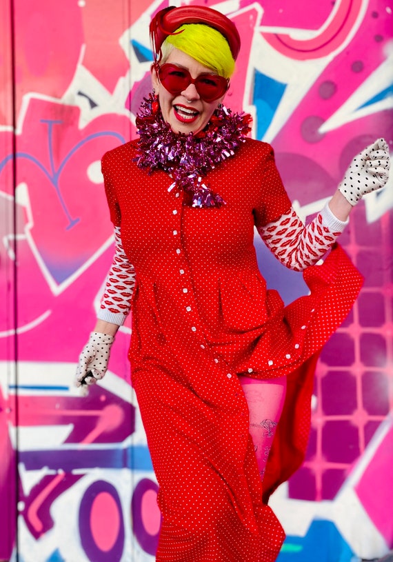 Vintage Red Polka Dot Dress