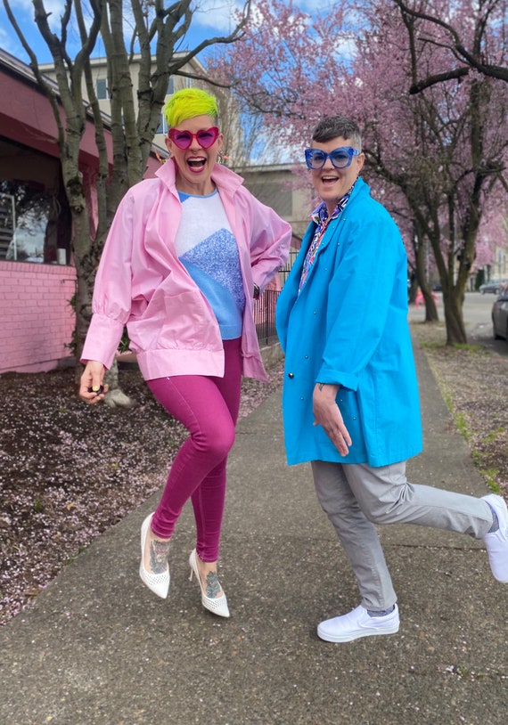 Vintage Pink Bat Wing Jacket