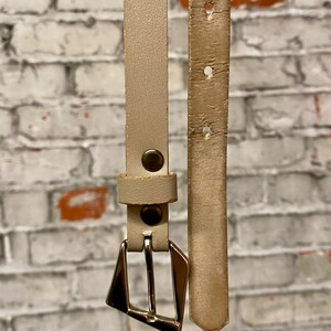 Vintage Tan Belt with Geometric Buckle image 4