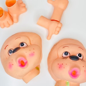 Vintage Monkey Doll Heads, Hands, Feet