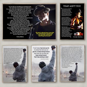 Rocky Film Motivationszitat Poster | Hochwertiger Leinwanddruck | Wandkunst | Wohnzimmer Dekoration | Perfektes Geschenk
