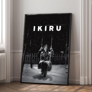 Póster de la película Ikiru / Impresión en lienzo de alta calidad / Arte de pared / Decoración de sala de estar / Regalo perfecto