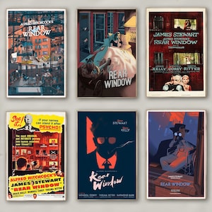 Póster de la película "La ventana trasera" / Impresión en lienzo de alta calidad / Arte de pared / Decoración de sala de estar / Regalo perfecto