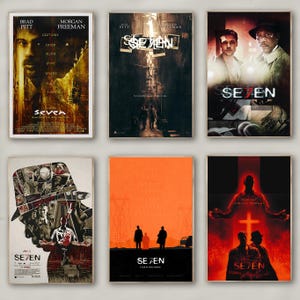 Póster de la película Se7en / Impresión en lienzo de alta calidad / Arte de pared / Decoración de sala de estar / Regalo perfecto