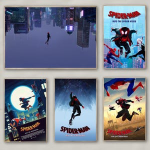 Póster de la película Spider-Man Into the Spider-Verse / Impresión en lienzo de alta calidad / Arte de pared / Decoración de sala de estar / Regalo perfecto