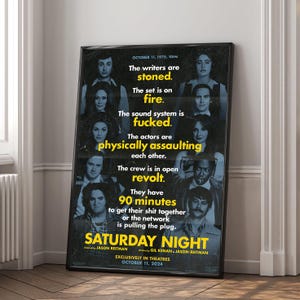 Póster de la película "Sábado por la noche" / Impresión en lienzo de alta calidad / Arte de pared / Decoración de sala de estar / Regalo perfecto