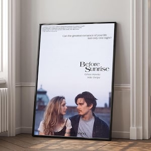 Póster de la película "Antes del amanecer" / Impresión en lienzo de alta calidad / Arte de pared / Decoración de sala de estar / Regalo perfecto