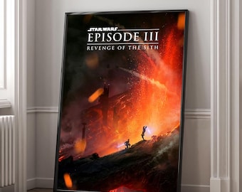 Star Wars Episode III Movie Poster | Canvas Print | Wall Art | Home Decor | Birthday Gift