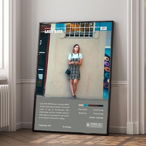 Póster de la película Lady Bird / Póster de película minimalista / Impresión en lienzo de alta calidad / Arte de pared / Decoración de sala de estar / Regalo perfecto