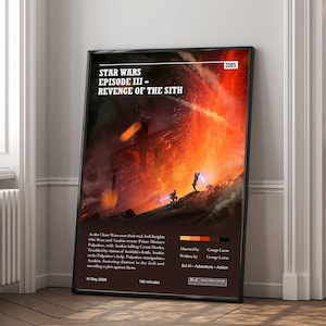 Star Wars Episodio III - La vendetta dei Sith - Poster del film / Poster minimalista del film / Stampa su tela / Arte murale / Decorazione per la stanza / Regalo perfetto