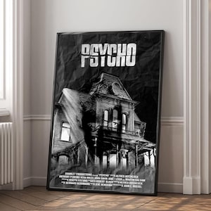 Póster de la película Psicosis / Impresión en lienzo de alta calidad / Arte de pared / Decoración de sala de estar / Regalo perfecto