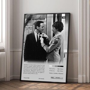 Póster de la película "El Apartamento" / Póster minimalista / Impresión en lienzo / Arte de pared / Decoración de habitación / Regalo perfecto