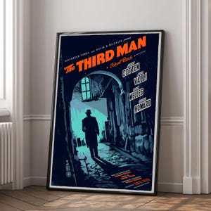 Póster de la película El tercer hombre (1949) / Impresión en lienzo de alta calidad / Arte mural / Decoración de sala de estar / Regalo perfecto
