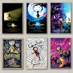 Póster de la película Coraline / Impresión en lienzo de alta calidad / Arte de pared / Decoración de sala de estar / Regalo perfecto