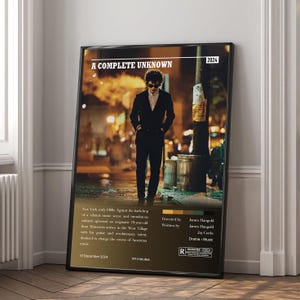 A Complete Unknown Movie Poster | Minimalist Movie Poster | High Quality Canvas Print | Wall Art | Living Room Decoration | Perfect Gift