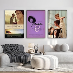 Póster de la película Orgullo y prejuicio / Impresión en lienzo de alta calidad / Arte de pared / Decoración de sala de estar / Regalo perfecto
