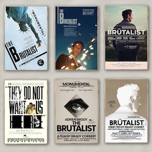 Póster de la película Brutalist / Impresión en lienzo de alta calidad / Arte de pared / Decoración de sala de estar / Regalo perfecto