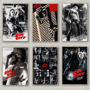 Póster de la película Sin City / Impresión en lienzo de alta calidad / Arte de pared / Decoración de sala de estar / Regalo perfecto