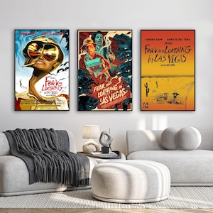 Póster de la película Miedo y asco en Las Vegas / Impresión en lienzo de alta calidad / Arte mural / Decoración de sala de estar / Regalo perfecto