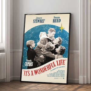 Póster de la película "Qué bello es vivir" / Impresión en lienzo de alta calidad / Arte de pared / Decoración de sala de estar / Regalo perfecto
