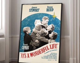 It&#39;s a Wonderful Life Movie Poster | High Quality Canvas Print | Wall Art | Living Room Decoration | Perfect Gift