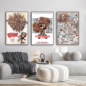 Poster del film Centinaia di castori / Stampa su tela di alta qualità / Arte murale / Decorazione per il soggiorno / Regalo perfetto