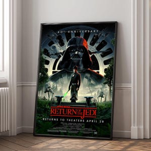 Póster de la película "Star Wars: El Retorno del Jedi", número 40, 1983. Impresión en lienzo de alta calidad. Arte mural. Decoración de sala de estar. Regalo perfecto.