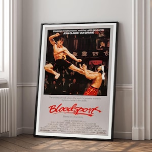 Póster de la película Bloodsport / Impresión en lienzo de alta calidad / Arte de pared / Decoración de sala de estar / Regalo perfecto